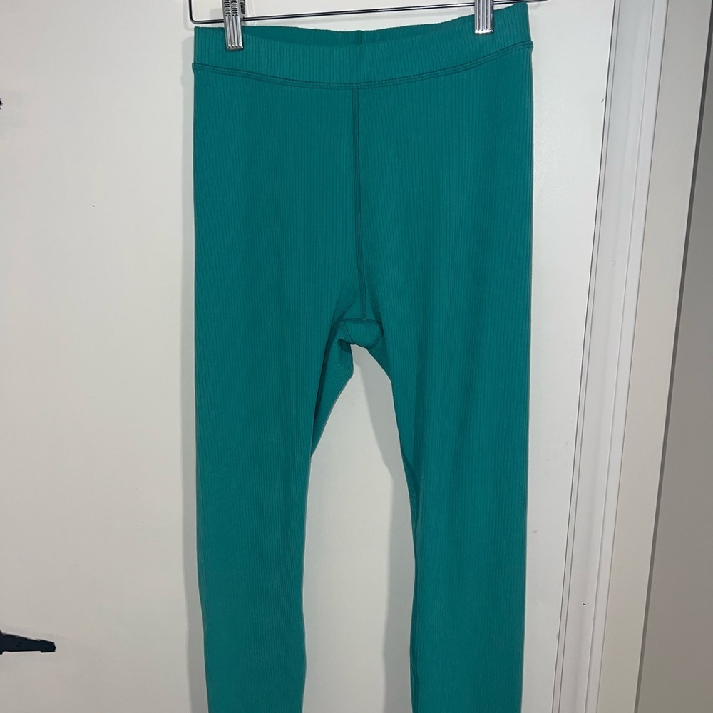 Alo Teal Ribbed Leggings - Picture 3 of 5